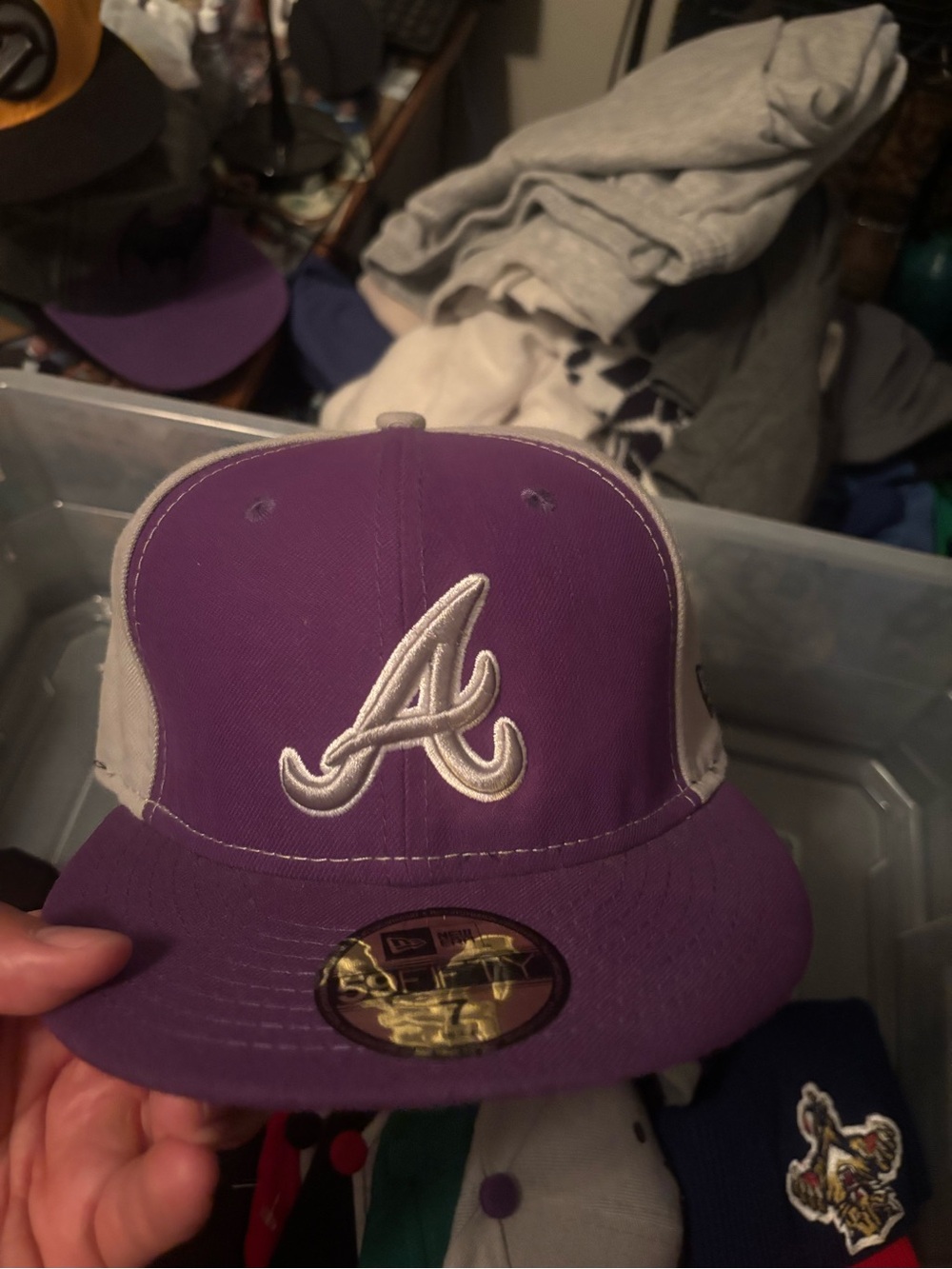 Atlanta Braves Purple  size 7Hat new era atlanta braves 59fifty fitted hat pur